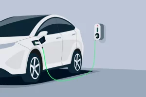 An electric vehicle level 2 EV charging.