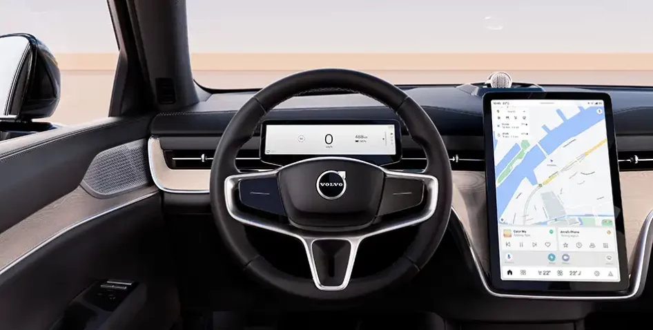 Interior dashboard and entertainment system of Volvo EX90